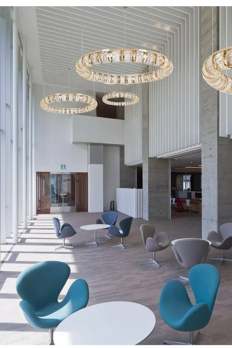 Postmodern light luxury circular crystal chandelier bedroom creative dining room villa living room chandelier GN123TB