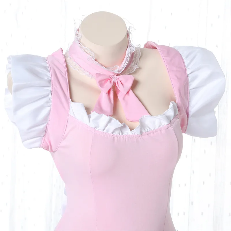 Lolita Leuke Lolita Jurk Roze Meisjeuitrusting Japanse Anime Cosplay Kostuum Schort Maid Uniform Kawaii Nachthemd Outfit Voor Vrouw