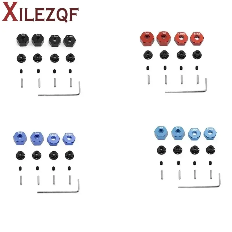 XILEZQF RC Metal Hex Wheel Hubs Pins And M4 Flanged Lock Nuts Set For Traxxas Slash 2WD 1/10 Upgrade Parts Replace 1654 3654