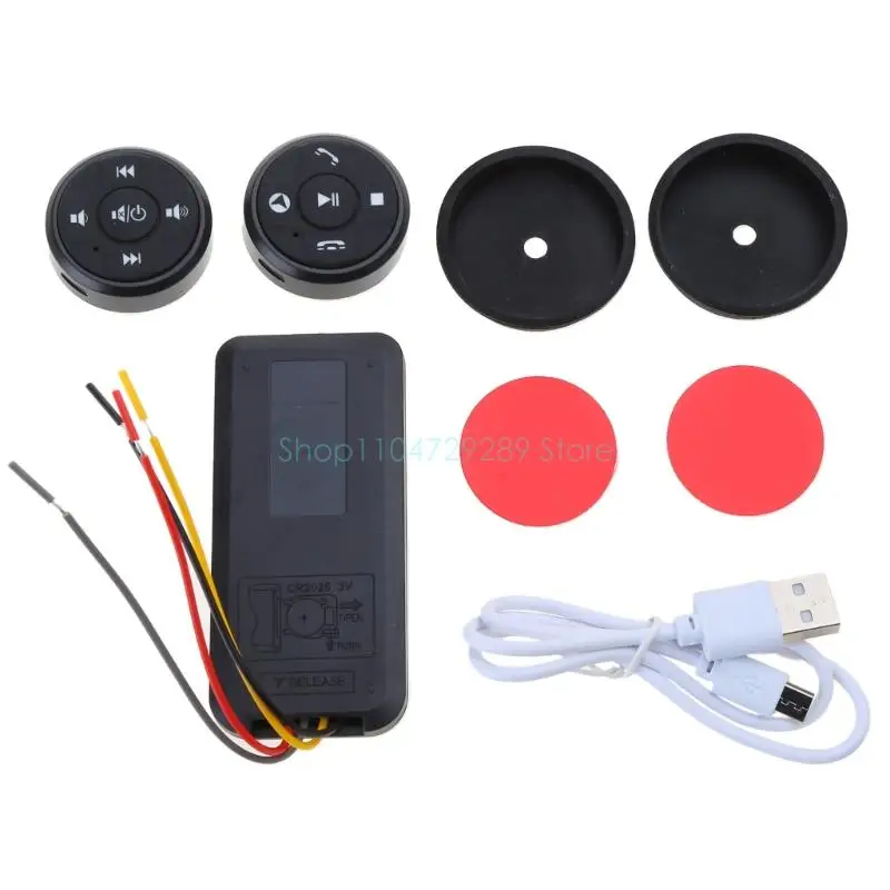 

Universal Wireless Steering Wheel Buttons Hassle Remote Control with 10 Buttons Simple Operate for 2 Din Players