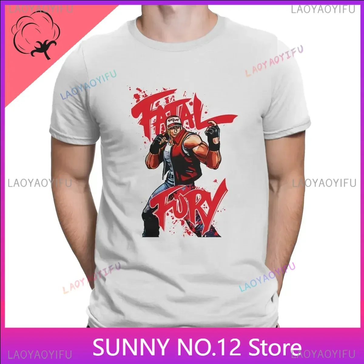 Fashion O Neck Short Sleeve 100% Cotton T Shirt Adult Clothes Top Print Fatal Fury Classic Men The King of Fighters Game Humor