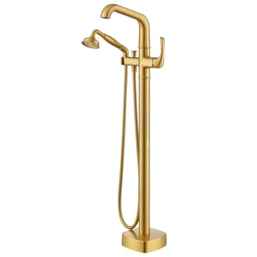 

Luxury Free Standing Tub Faucet Classic Brass Freestanding Bathtub Faucet Bathroom Floor Mount Tub Filler with handheld Sprayer