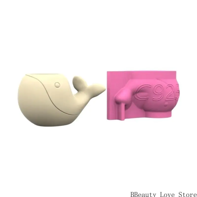 

Silicone Molds Succulent Plant Pots Moulds Whale Shape Planter Crafting Molds Silicone Texture for Hand-Making Planter