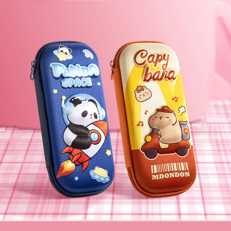 Estuche para lápices Capybara 3D, resistente a caídas, impermeable, útiles escolares para estudiantes, bolsa para bolígrafos multifunción de gran capacidad, papelería