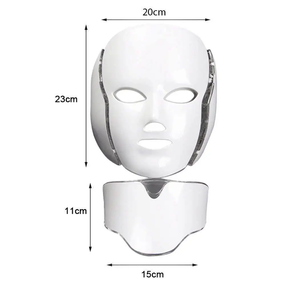 Electrical Cosmetic 7 Wavelength LED Biology Light Colorful Led Face and Neck Mask For Skin