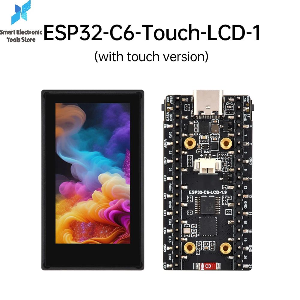 

ESP32-C6 Wi-Fi Bluetooth Макетная плата Сенсорный вариант 1,9-дюймовый ЖК-экран 170×320 160 МГц Процессор RISC-V Type-C