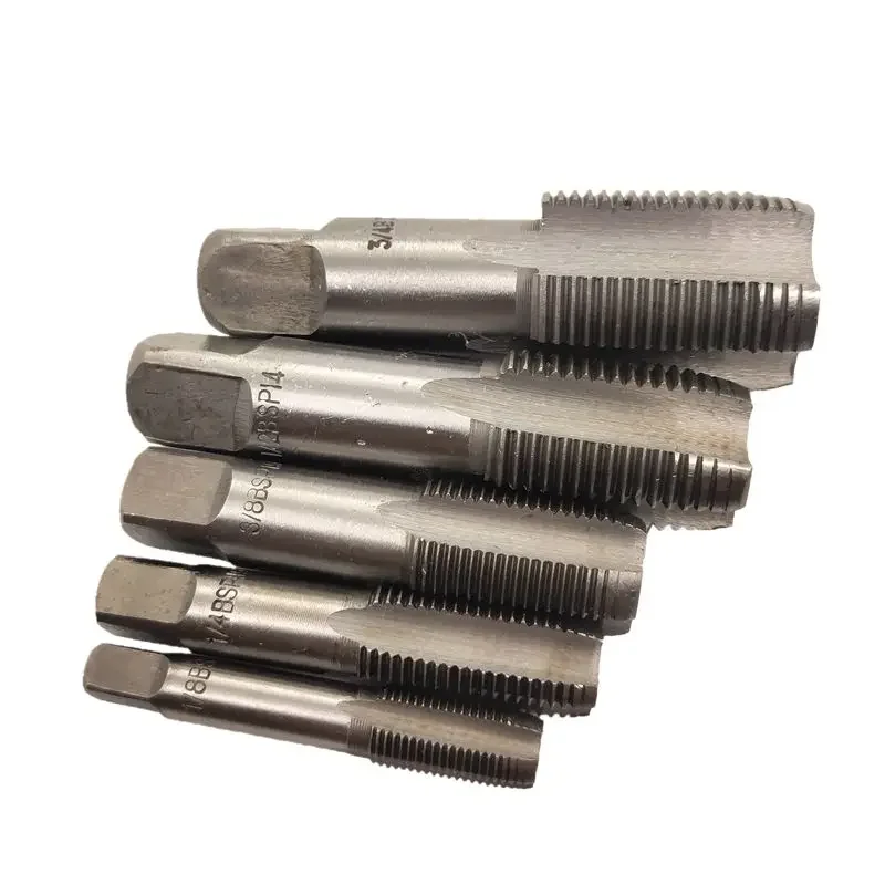 Krachtige 5Pcs HSS Taper Pipe Tap Metal Screw Thread 1/8\