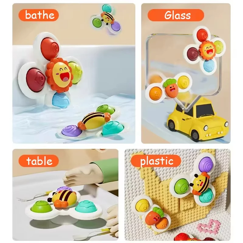 1 STUKS Baby Cartoon Fidget Spinner Speelgoed Kleurrijk Insect Gyro Educatief Speelgoed Vingertip Rammelbad Speelgoed voor Jongens Meisjes Geschenk