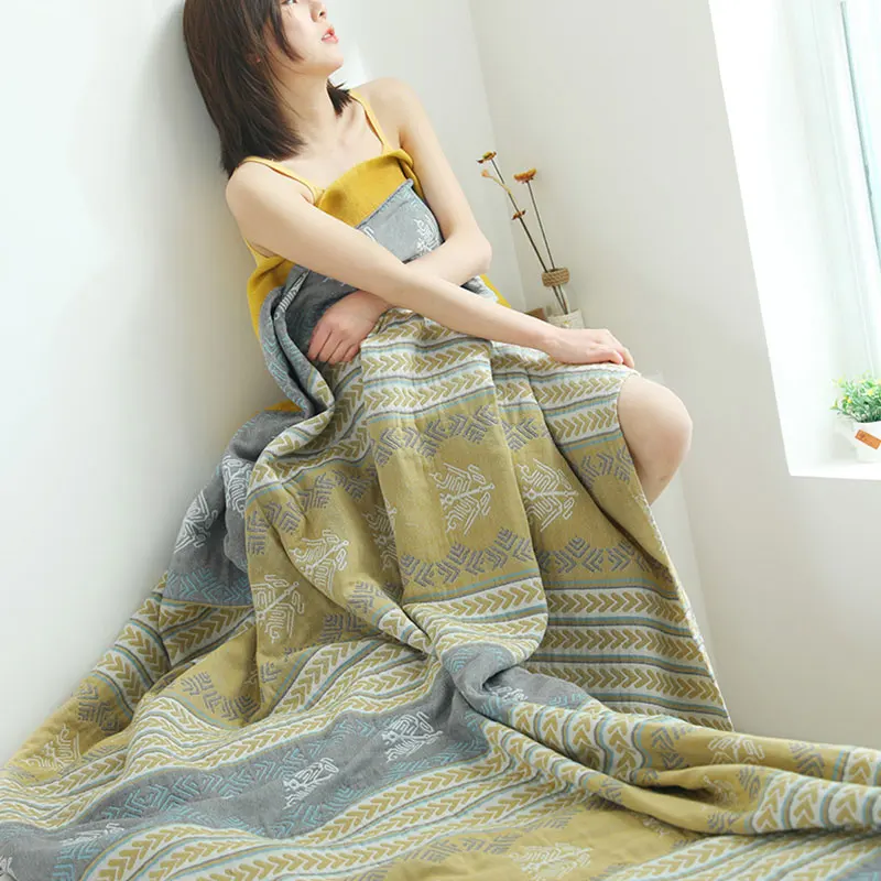 

Six-layer gauze towel quilt adult single nap thickened office