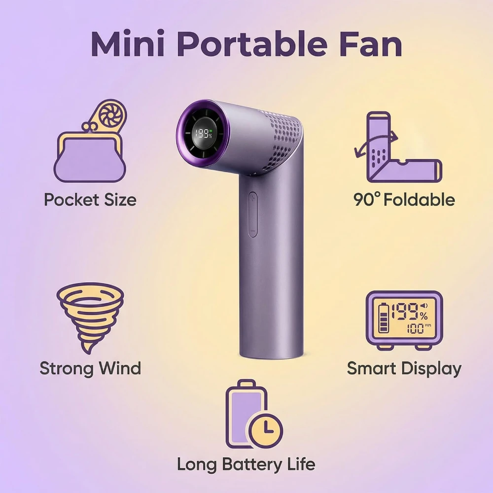 Large Capacity Portable Charging Folding Mini Handheld with 199 Levels Portable USB Charging Foldable Lipstick for Travel