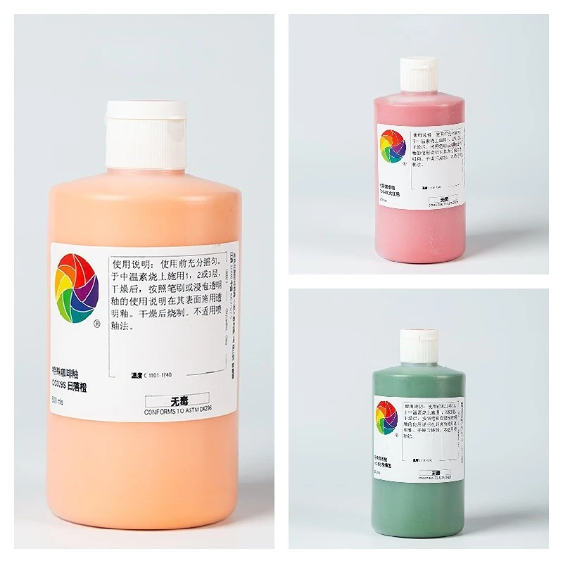 

500ml/bottle Concentrated Ceramic Glaze Lead-free Medium-temperature Underglaze Pigment Color Painting Pottery Bar School Glaze