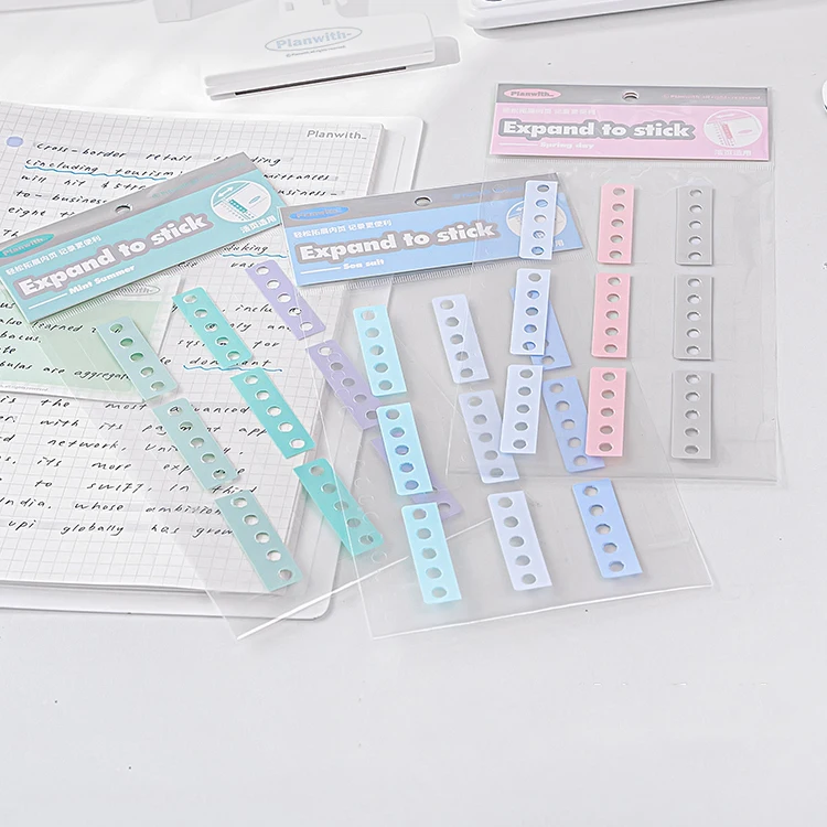 2 Sheets Multi-color Punch-free Expansion Notes Portable Loose-leaf Book Index Sticky Notes Creative DIY Journal Stationery
