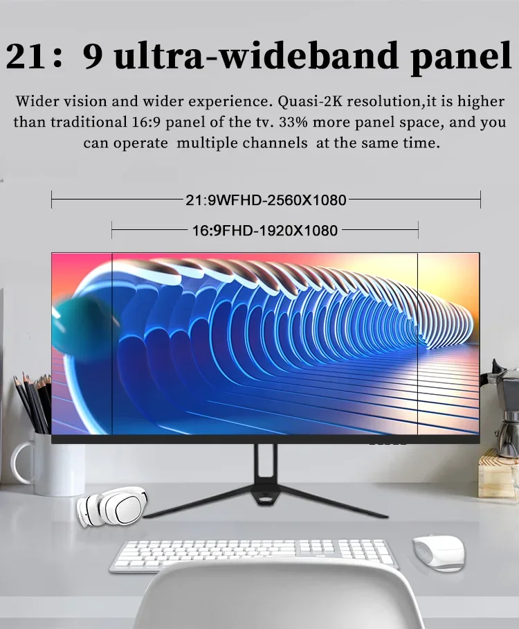 OEM 19 20 21.5 22 24 29 32 Inch PC Led Gamer Borderless Display Monitors 144HZ 165HZ Computer Desktop Gaming 2K 4K Lcd Monitor