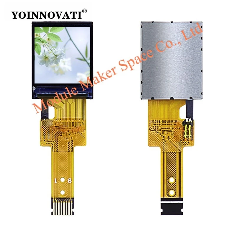 0.6 inch ST7735 TFT LCD Display Module 128x150 Resolution SPI Interface 8-Pin Pluggable Color LCD Module Square Screen
