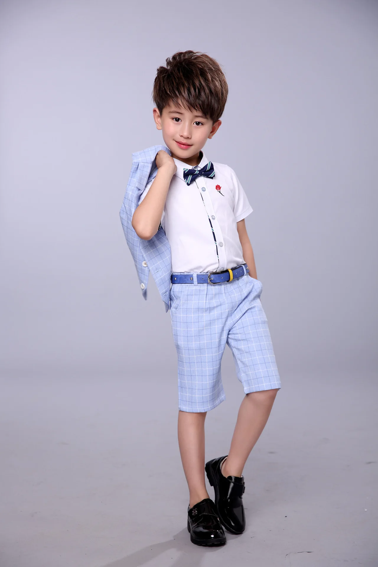 Baby Boys Summer Pink Formal Suit Kids Vest+Shorts 2Pcs Photograph Set Children Wedding Performance Party Dress Ceremony Costume