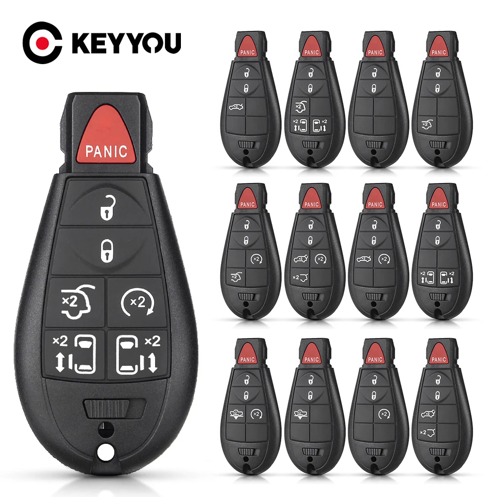 KEYYOU Remote Smart Car Key Shell For Chrysler Town & Country Jeep Grand Cherokee Dodge Magnum Durango 2/3/4/5/6/7 Buttons Case