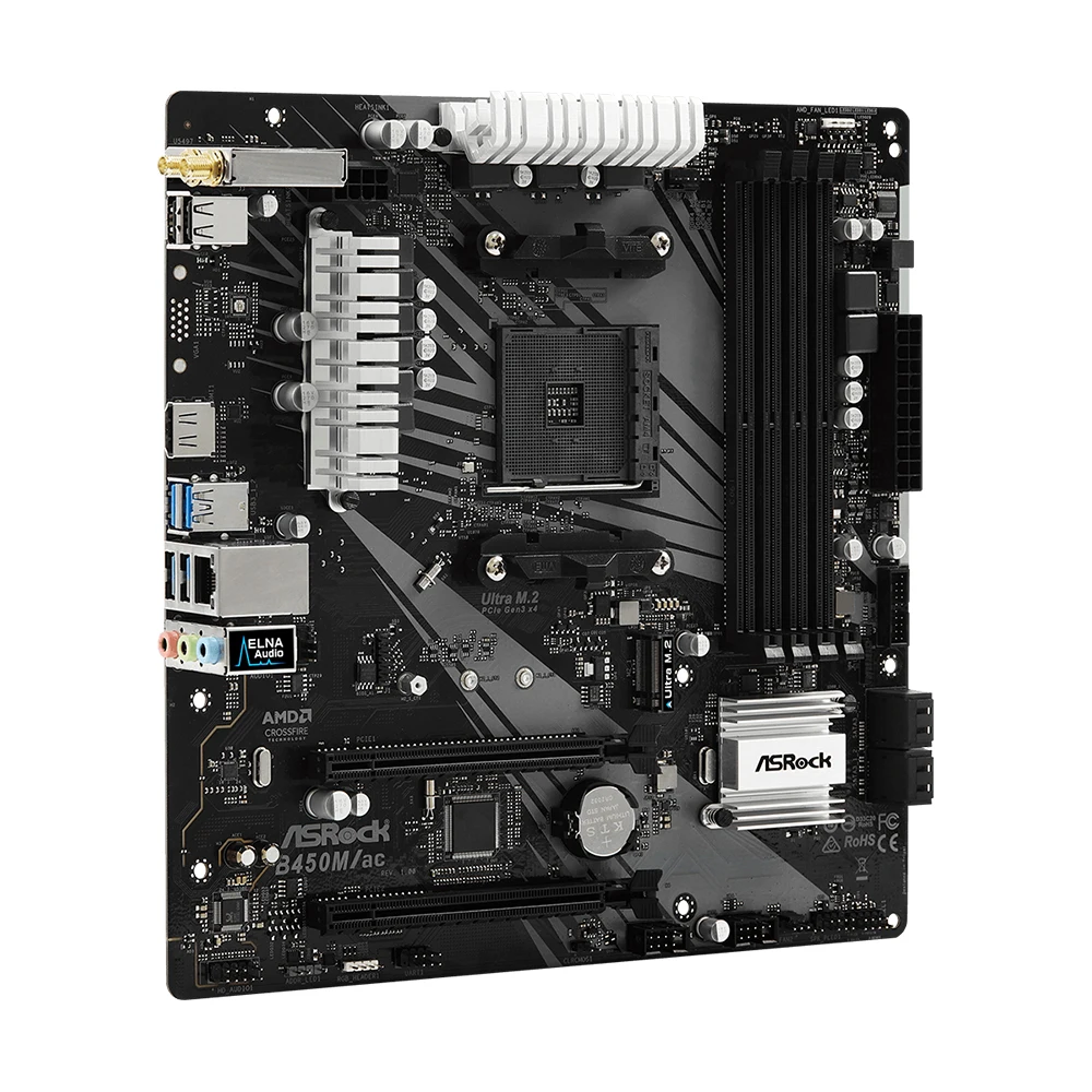 Imagem -05 - Asrock-placa-mãe B450m ac Dual Channel Memória Ddr4 Am4 M.2 Nvme Suporta Ryzen 5600 5600g r7 5700x3d Cpu