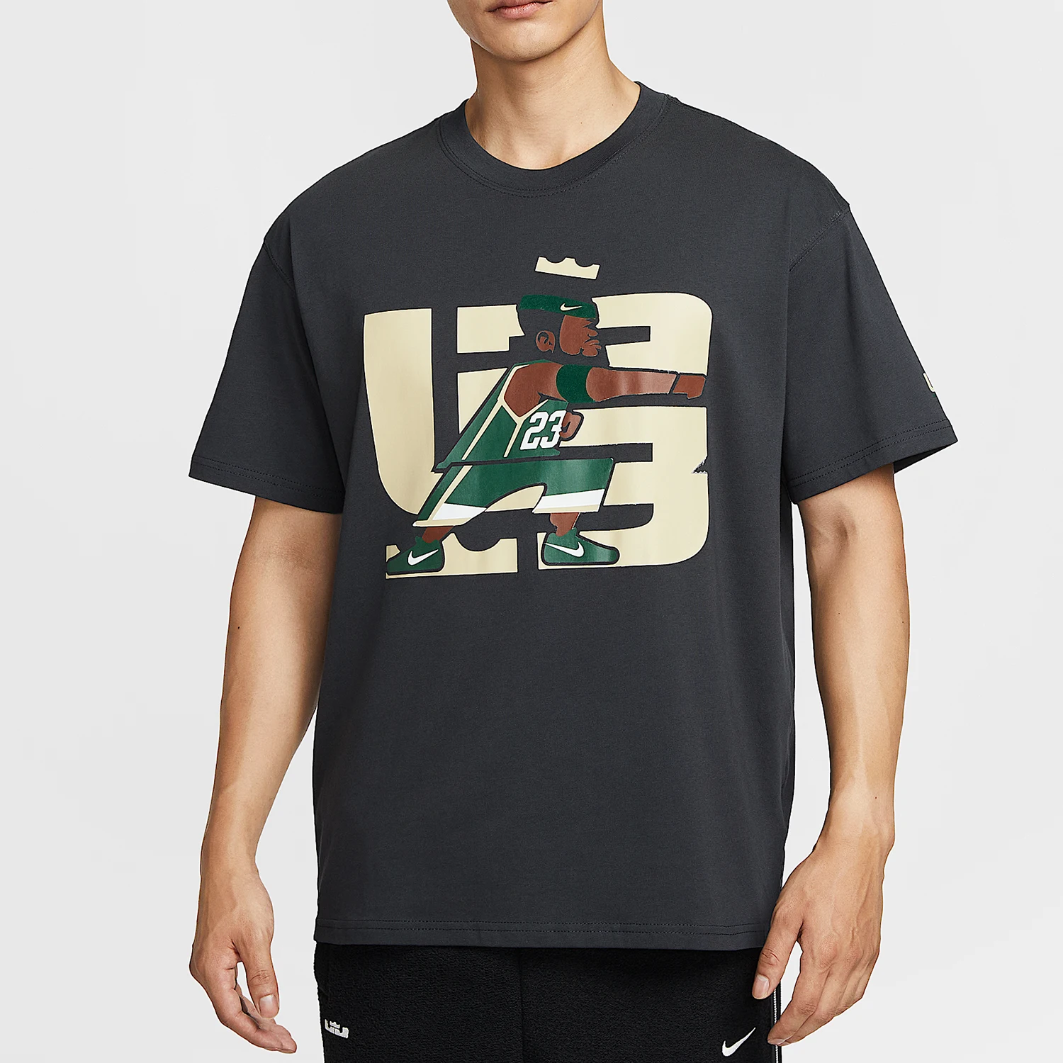 

Оригинальная мужская дышащая спортивная рубашка Nike с круглым вырезом и принтом, с короткими рукавами, IH8539-045