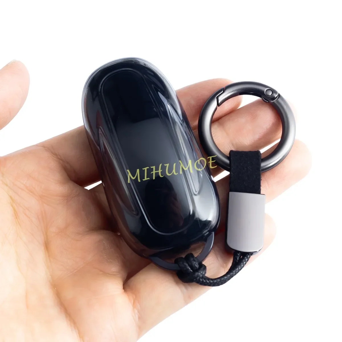 For Tesla Model X 2016-2024 Black Transparent Thin Car Key Fob Case Cover Keychain Holder Accessories 2020 2021 2022 2023