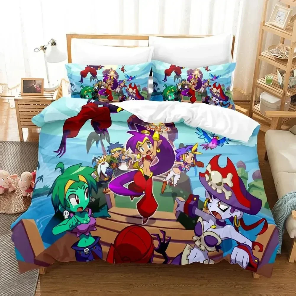 Anime Game Shantae 12 Genie Hero Bedding Set Duvet Cover Bed Set Quilt Cover Pillowcase Comforter king Queen Size Boys Adult