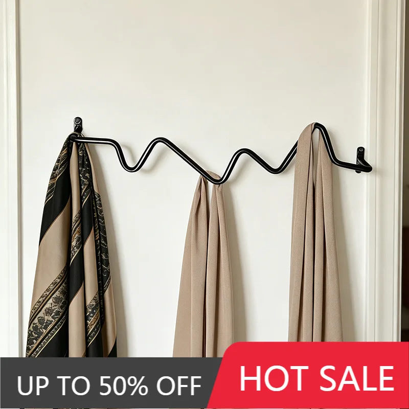 Wall Mounted Coat Rack Modern Wall Rack Coat Storage Creative Wavy Hanger For Home Organization Hotel Store Hanging Decoration