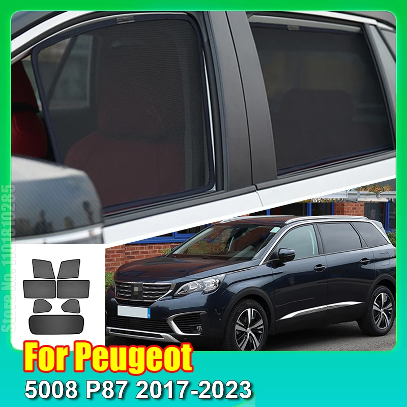 

Автомобильный Магнитный солнцезащитный козырек для Peugeot 5008 P87 2017-2023, занавеска на лобовое стекло, задняя зеркальная козырек