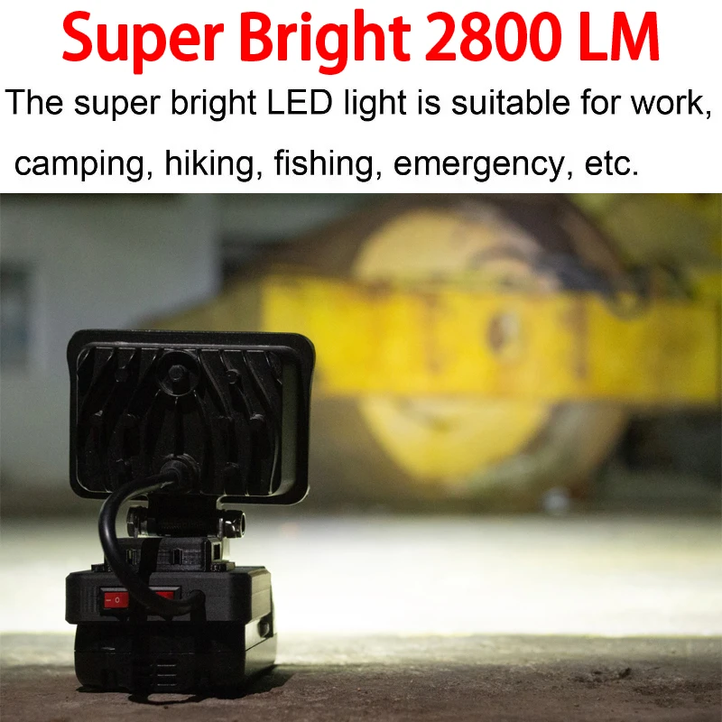 แบบพกพาไฟ LED ทํางานสําหรับ Hitachi 18V แบตเตอรี่ลิเธียมไอออน LED เครื่องมือ Light Home Camping Travel Light