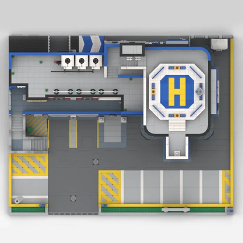 Moc อาคารอิฐ Undercover สถานีตํารวจรุ่นเทคโนโลยี City Street View Series Block Construstion DIY Assembly ของเล่นของขวัญ