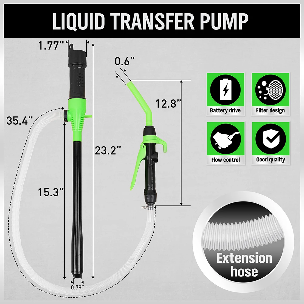 GARDEN TOOLS Portable Power Battery Pump, Liquid Fuel/Water Transfer Pump,2.2 Gallons per Min
