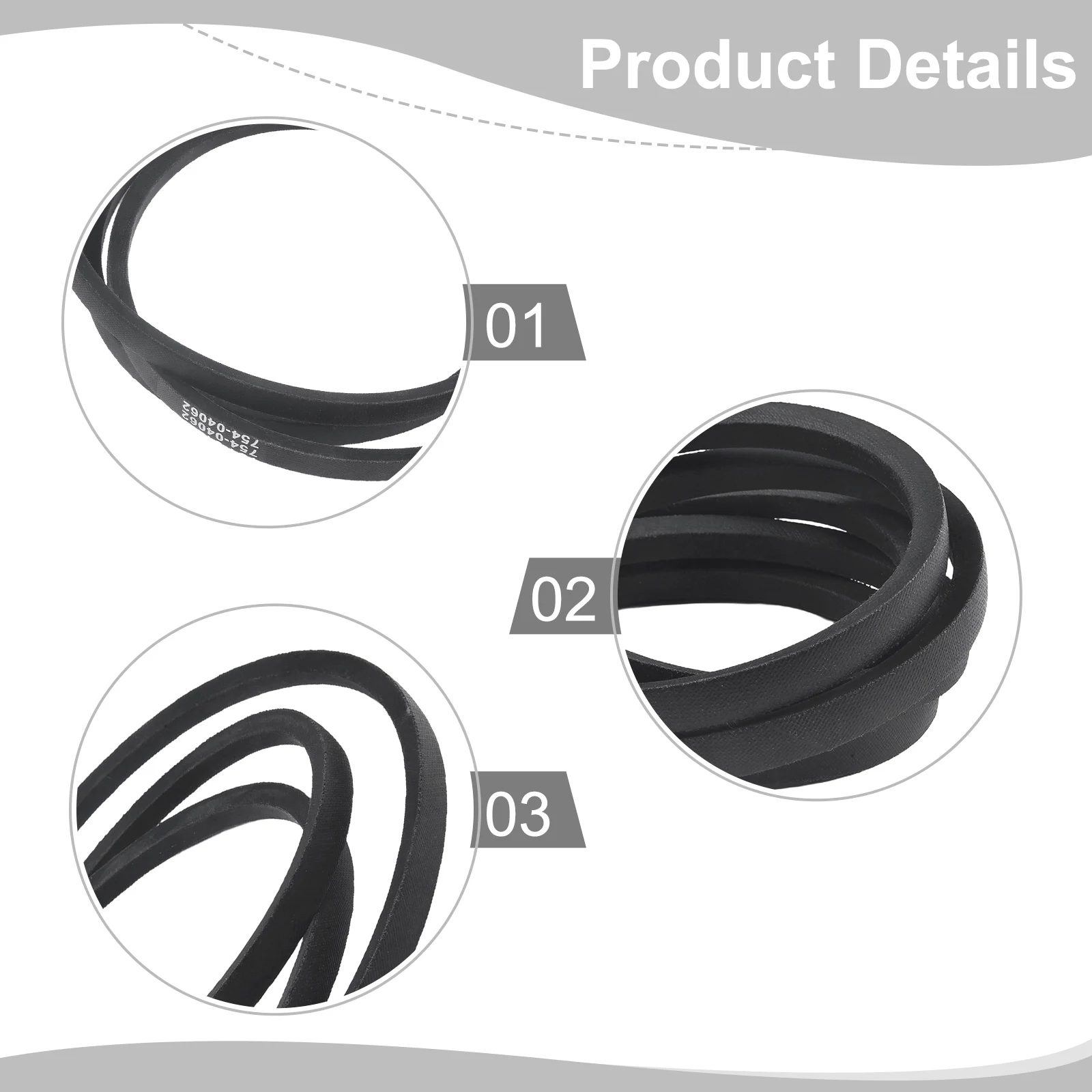 42 Inch Deck Belt Replacement for Cadet 954 04060B and 754 04060B Suitable for Deck Drive Applications with Rubber