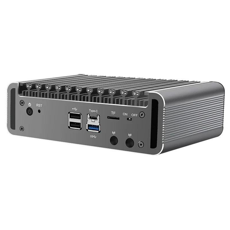 4x i226-V 2.5G LAN Fanless Firewall Mini PC 12th Gen Intel Celeron J6413 Soft Router 2*NVMe 2*SATA Proxmox Computer ESXi AES-NI
