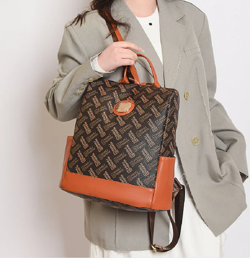 

2025 New Fashion Large Capacity Travel Backpacks Anti Theft Leather Shoulder Bags Bagpack Women's Totes Notebook School Bag