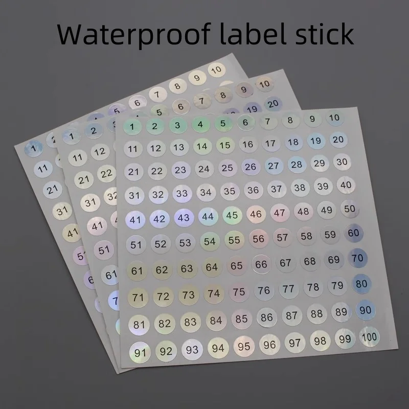 Nail Polish Color Gel Varnish Number Sticker Label 1-100/101-200/201-300 Mark Numbering Manicure Waterproof Laser Label Sticker