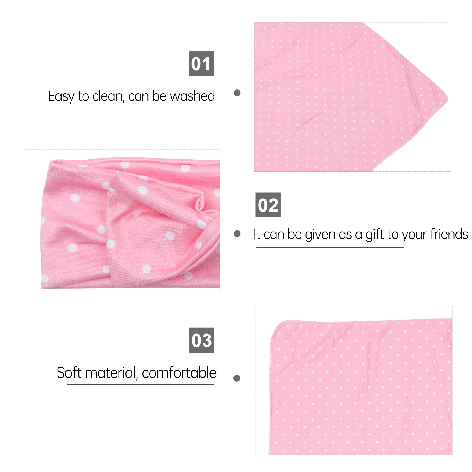 

Baby Wrap Towel Set Comfortable Polyester Large Practical Pink Strawberry Infant Swaddle Dot Hairb Newborn Soft Cozy Secure