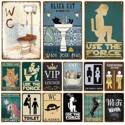 Man Lady Funny WC Sign Metal Poster Toilet Plate targa in latta KTV Bar BBQ Shop bagno Wall Decor murale Home Vintage Photo Pub