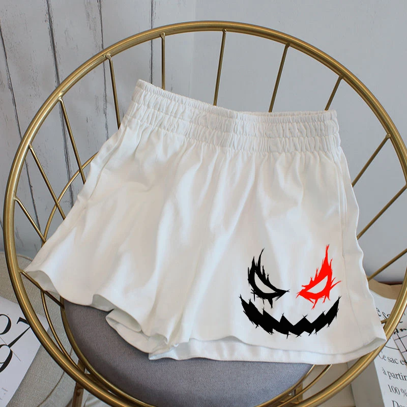 Gothic Y2k fashion casual women\'s shorts 2022 summer new smiley horror print shorts goth punk vintage streetwear women Harajuku