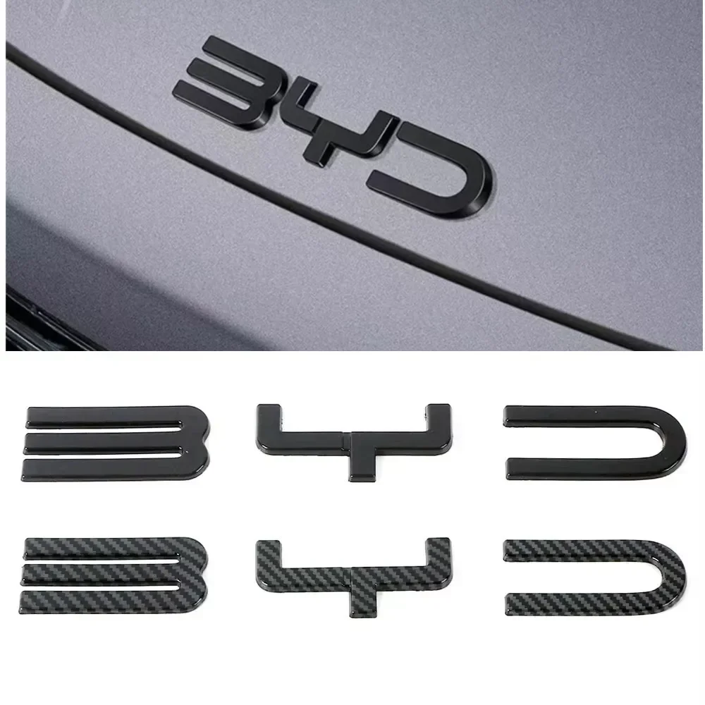 For BYD SEAl  DOLPHIN  Accessories Car Front Bumper Emblem Badge Decal Black Carbon  Refit Sticker