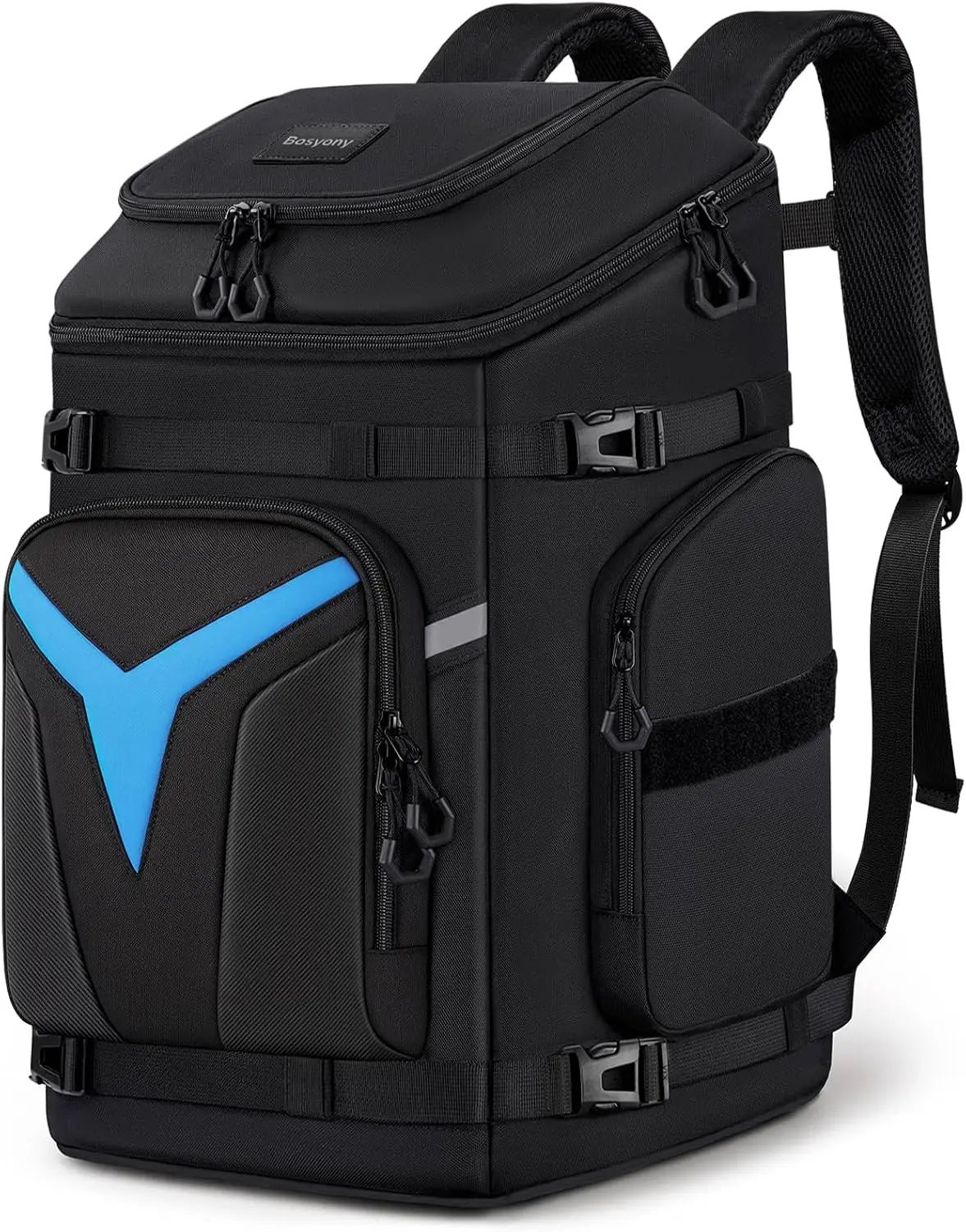 

65L Waterproof Ski Boot Backpack with 10+ Pockets, Black