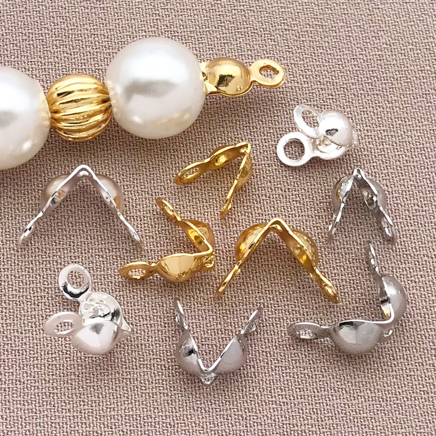 30pcs18K Copper Plated Genuine Golden Thick Silvery White Golden Double Buckle, DIY Bracelet Necklace Jewelry Making Accessories
