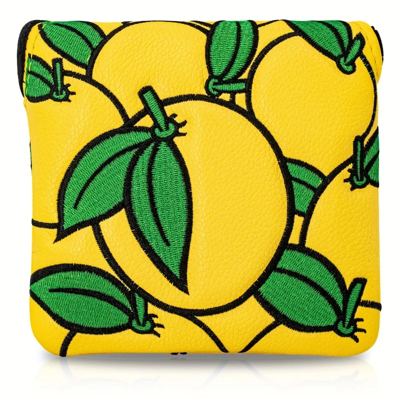 قطعة واحدة من غطاء رأس نادي الجولف الأصفر، غطاء رأس وضع الجولف، تصميم نمط برتقالي، ملحقات الجولف، مقاوم للغبار ومتين