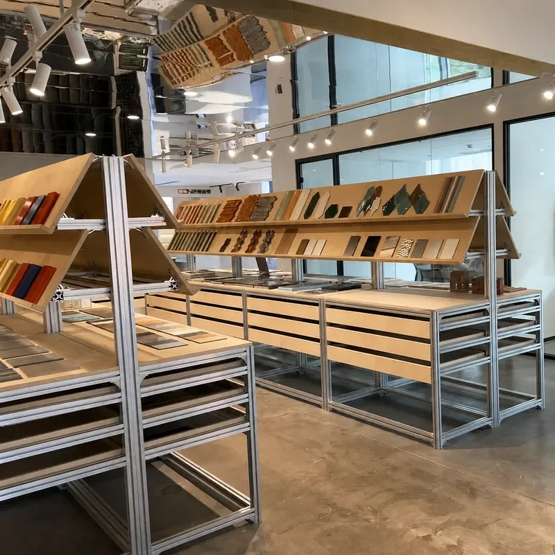 Birch Ocean Panel Aluminum Profile Display Shelf Shelf Storage Exhibition Bookshelf File Drawer Display Sample Nakajima Tai