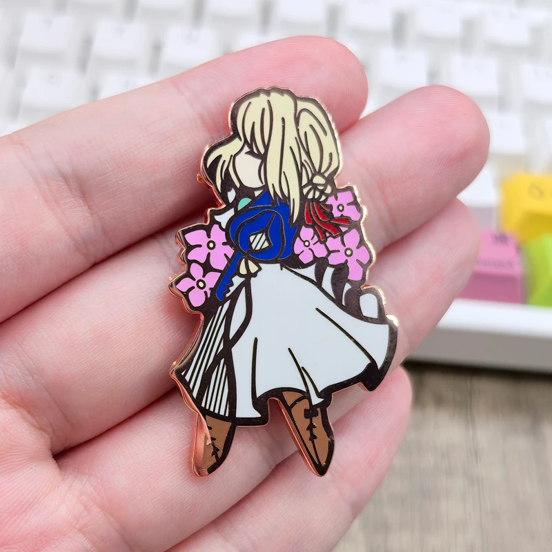 Japanese Anime Pin Badge On Backpack Cartoon Violet Evergarden Brooch Pins For Clothes Broche For Schoolbags Friends Gifts