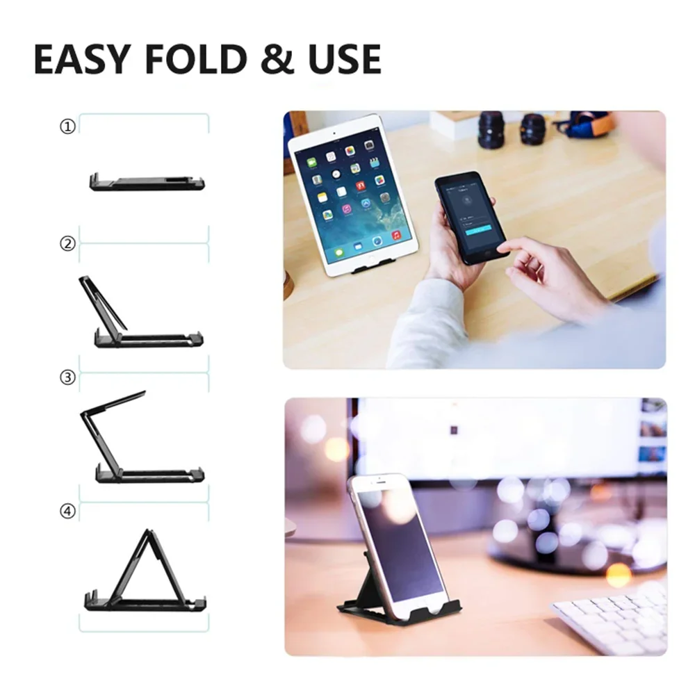 Portable Phone Lazy Holder Multi-angle Adjust Universal Foldable Mobile Phone Tablet Desk Stand Holder Accessories - view 4