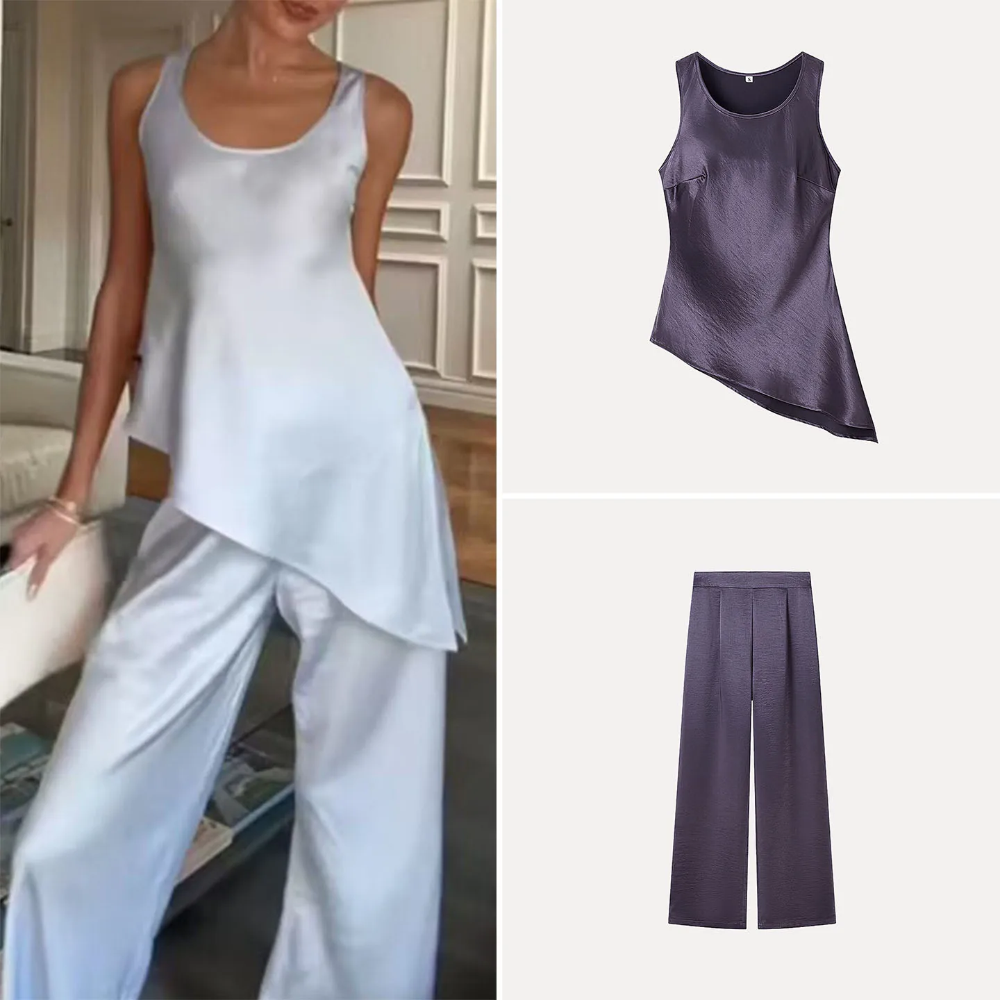 Spring 2026 Women's Fashion Personality Match Simple Pure Color Set High Waist Two-Piece Suit Daily Wear Elegant Style