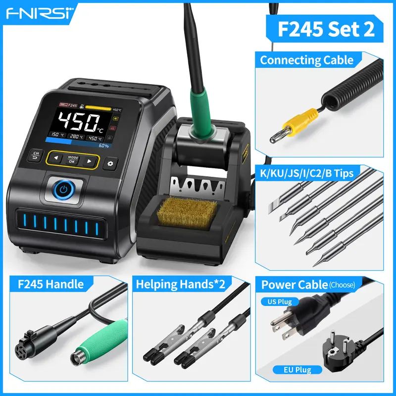 FNIRSI DWS-200 Soldering Station 200W C210 C245 Solder Iron Handle With Soldering Helping Hand Electronic Welding Rework Station - Image 10