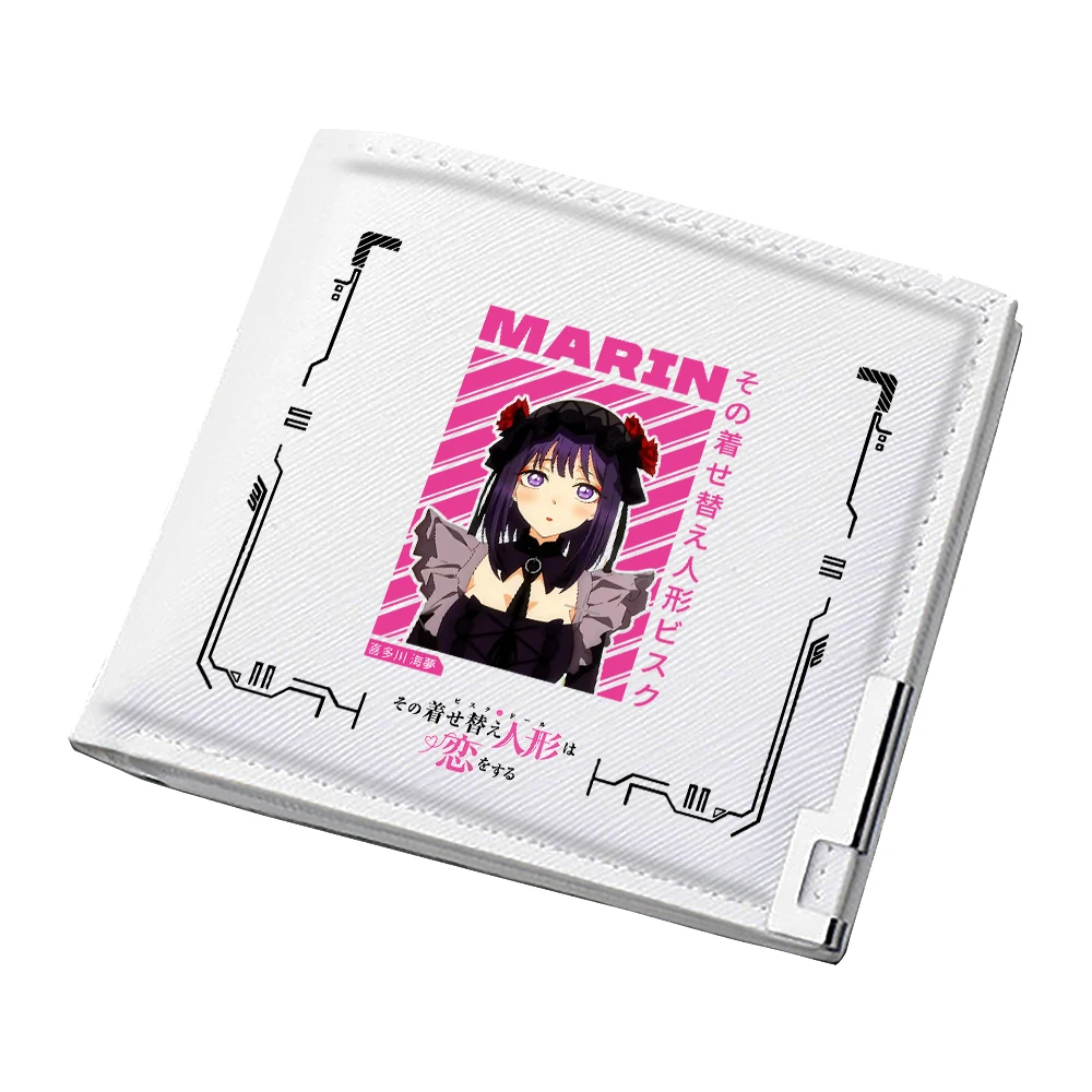 

My Dress-Up Darling White Тонкий короткий кошелек Kawaii ID Card Holder Женский милый кошелек из искусственной кожи Подарочная сумка для денег Унисекс Мини-клатч