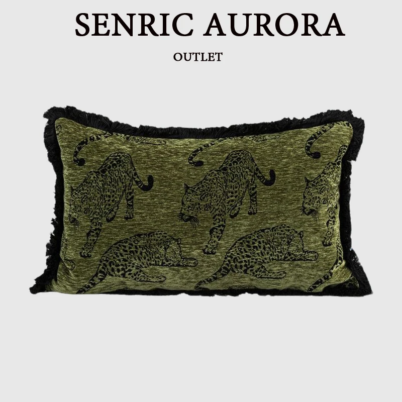 Luxuriöser High-End-Jacquard-Kissenbezug, Retro-Kissenbezug mit grünem Tigermuster, Premium-Design, Kissenbezüge, dekorative Heimdekoration