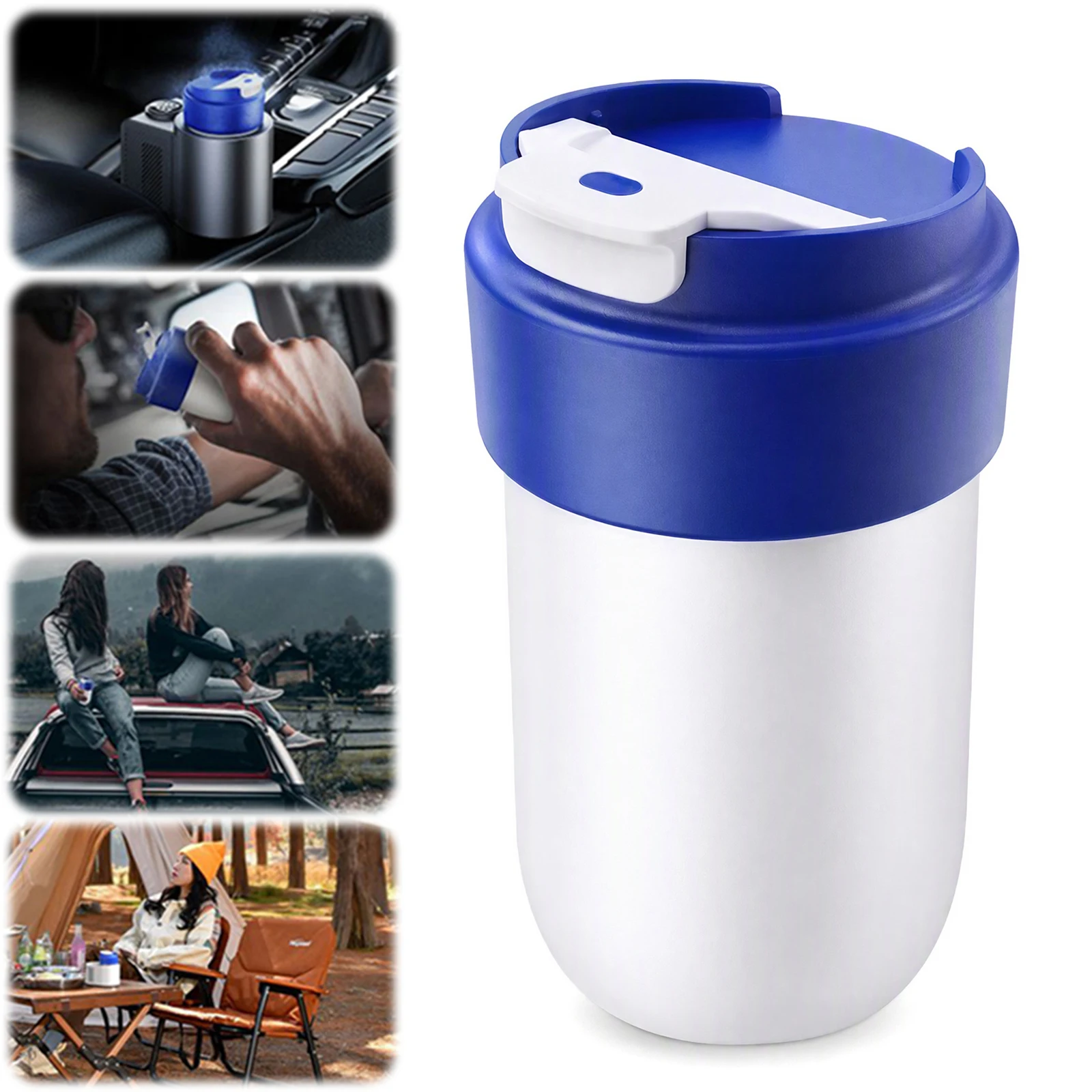 2 In 1 Electric Beverage Warmer Cooler with Temperature Digital Display Vehicle Cold Warm Mug for Family Outdoor Road Trip