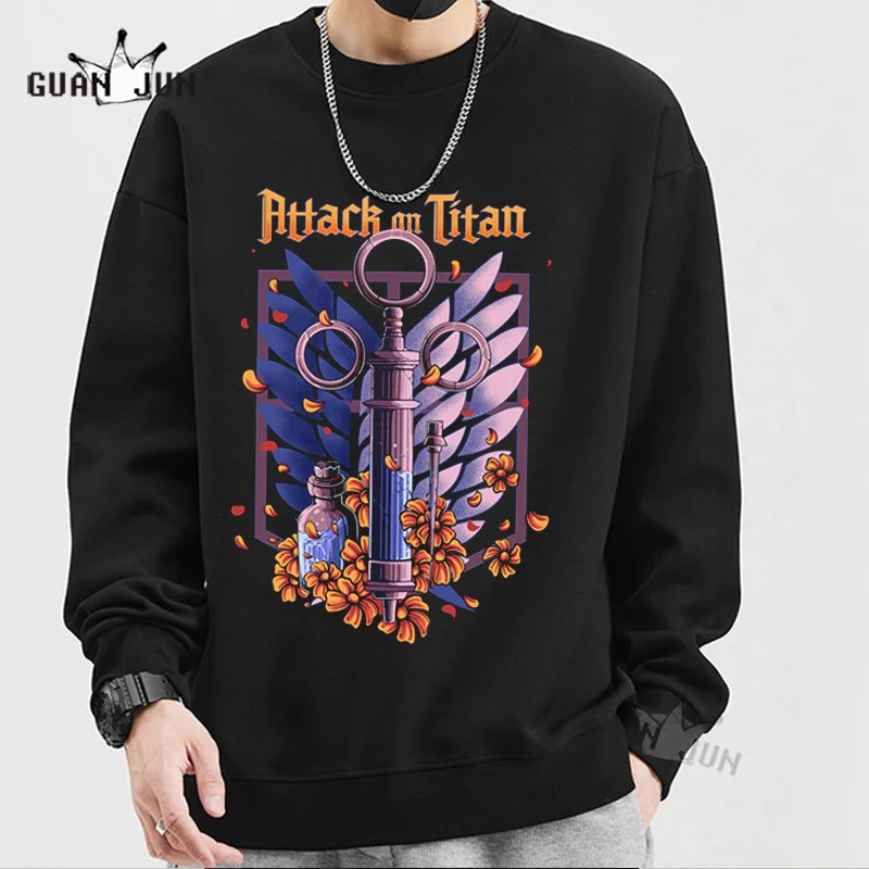 

Japanese Anime Graphic Sweatshirts Unisex Hoodies Men Attack on Titan Pullover Sweatshirt Male Hoody Autumn Clothing