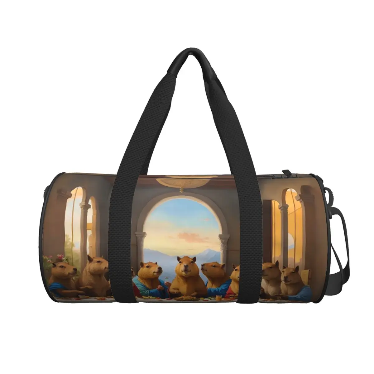 

Большая спортивная сумка-дафл с рисунком капибары, водонепроницаемая, для путешествий, фитнеса, ручная кладь